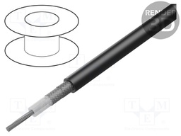Wire: coaxial; RG214; stranded; PVC; black; 10.8mm; CPR: Eca