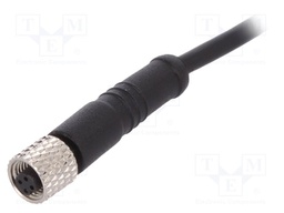 Connector: M5; plug; female; cables; PIN: 3; 1A; straight; IP67; 60V