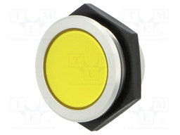 Indicator: LED; flat; yellow; 24VDC; 24VAC; Ø30mm; IP67; ØLED: 34mm