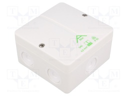 Enclosure: junction box; X: 93mm; Y: 93mm; Z: 55mm; polystyrene; IP65