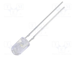 LED; white cold; 5mm; 25000÷30000mcd; 15°; Front: convex; -30÷85°C
