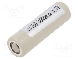 Re-battery: Li-Ion; 21700; 3.6V; 3000mAh; Ø21.2x70.3mm; 35A