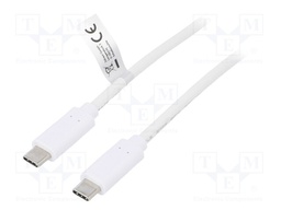 Cable; USB 3.1; both sides,USB C plug; 0.5m; white; 10Gbps