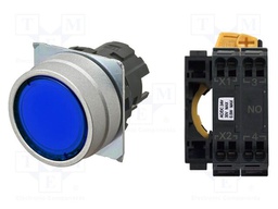 Switch: push-button; 22mm; Stabl.pos: 1; flat; Pos: 2