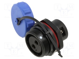 Connector: circular; socket; female; PIN: 2; IP68; SP21; 30A; 500V