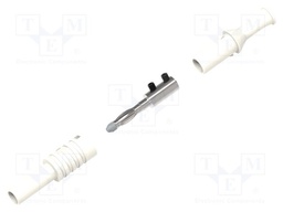 Connector: 4mm banana; plug; 36A; white; insulated; nickel plated