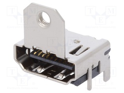 Connector: HDMI; socket; male; PIN: 19; gold-plated; horizontal; SMT