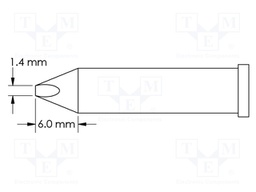 Soldering Tip, 60° Chisel/Power, 1.4 x 6 mm, Soldering Station