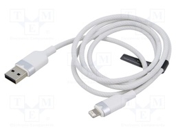 Cable; Apple Lightning plug,USB A socket; nickel plated; 1m
