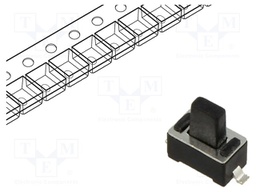 Microswitch TACT; SPST; Pos: 2; 0.05A/12VDC; SMT; 2.45N; 5mm