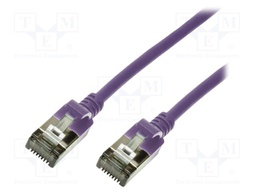 Patch cord; U/FTP; 6a; stranded; Cu; TPE; violet; Len: 5m; 32AWG