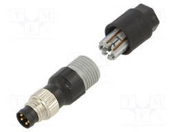 Connector: M8; male; PIN: 4; 30V; IP67; straight; for cable; plug