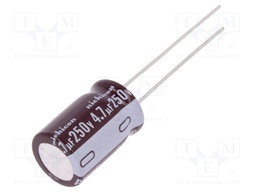 Capacitor: electrolytic; low impedance; THT; 4.7uF; 250VDC; ±20%