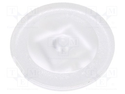 LED lens; round; Mat: PMMA plexiglass; transparent; Mounting: glue