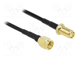 Cable; 900mm; SMA male,SMA female; black; with protection cap