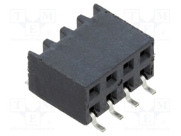 Connector: pin strips; female; PIN: 8; 2.54mm; gold-plated; SMT