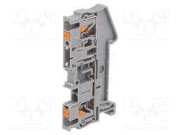 Splice terminal: rail; 0.14÷4mm2; ways: 1; terminals: 2; grey; TS35