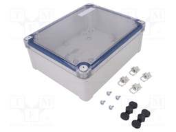 Enclosure: multipurpose; X: 194mm; Y: 241mm; Z: 87mm; polycarbonate