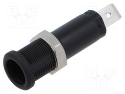 Connector: 4mm banana; socket; 10A; 5kV; black; on panel,screw