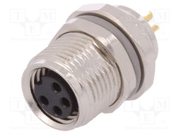 Connector: M8; female; PIN: 4; for panel mounting,front side nut