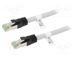 Patch cord; S/FTP; Cat 8; stranded; Cu; LSZH; grey; 3m; 24AWG