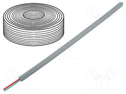 Wire: telecommunication cable; stranded; 2x28AWG; silver; 100m