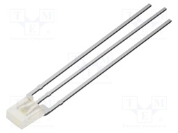 LED; white cold,orange; rectangular; 2x4x5mm; bicolour; 100°; 20mA