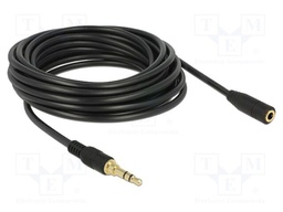 Cable; Jack 3.5mm 3pin socket,Jack 3.5mm 3pin plug; 5m; black