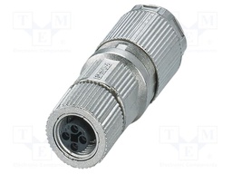 Connector: M12; plug; PIN: 4; 63V; straight; IP65; crimped; 12A