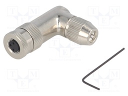 Connector: M8; female; PIN: 3; angled 90°; shielded; for cable; plug