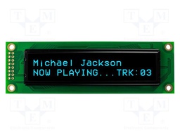 Display: OLED; 20x2; Dim: 116x37x9.8mm; 2x8; -40÷80°C; Illumin: none