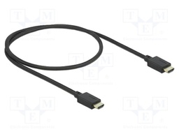 Cable; HDMI plug,both sides; textile; Len: 0.5m; black; 30AWG