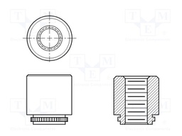 Screwed spacer sleeve; 9.53mm; Int.thread: UNC6-32; cylindrical