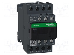 Relay Contactor, TeSys D Series, 4PST-NO, 4P, 25 A at 440 VAC