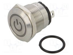 Switch: vandal resistant; Pos: 2; SPST-NO; 20A/220VAC; IP40; blue