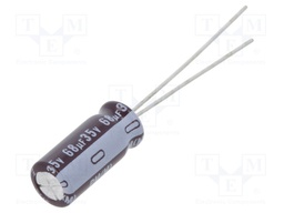 Capacitor: electrolytic; low impedance; THT; 68uF; 35VDC; ±20%