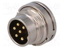 Connector: M16; male; for panel mounting,front side nut; IP67