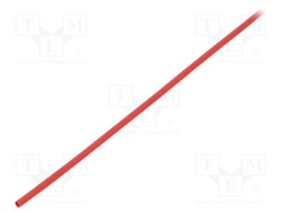 Heat shrink sleeve; glueless; 2: 1; 1.2mm; L: 1m; red; polyolefine
