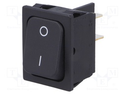 ROCKER; DPST; Pos: 2; OFF-ON; 20A/250VAC; black; IP40; none; 100mΩ