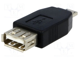 Adapter; USB 2.0; USB A socket, USB A micro plug; gold plated