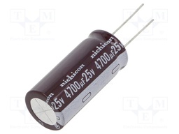 Capacitor: electrolytic; low impedance; THT; 4700uF; 25VDC; ±20%