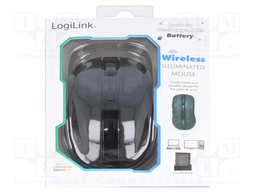 Optical mouse; black; USB A; wireless; No.of butt: 6; 10m