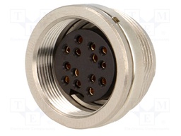 Connector: M16; female; for panel mounting,rear side nut; IP40