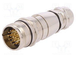 Connector: M23; plug; PIN: 19(3+16); male; soldering; for cable