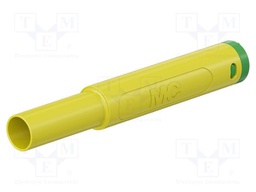Connector: 4mm banana; plug; 32A; 1kV; yellow-green; insulated