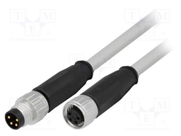 Cable: for sensors/automation; M8-M8; male; female; PIN: 4; plug