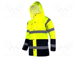 Work jacket; Size: M; yellow; furlined,warning,with a hood