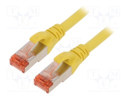 Patch cord; S/FTP; 6; stranded; Cu; LSZH; yellow; 5m; 27AWG
