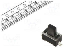 Microswitch TACT; SPST; Pos: 2; 0.05A/12VDC; SMT; 1.57N; 7mm