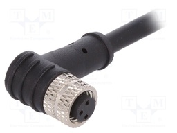 Connector: M8; female; PIN: 3; angled; plug; 3A; 60V; IP67; 1m; PVC